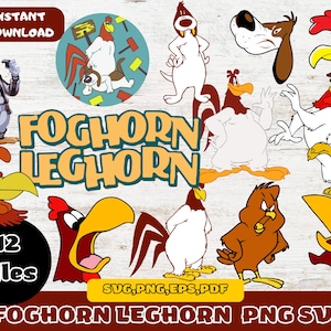 Foghorn Leghorn Digital Download Pack PNG SVG | Clip Art & Image Files | Shirt Design | Cartoon Bundle | Birthday Invitation | Under the Sea