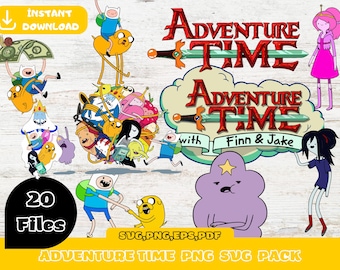 Tijd voor avontuur digitaal downloadpakket PNG SVG JPG | clipart- en afbeeldingsbestanden, Adventure Time verjaardag, Adventure Time png, shirtontwerp