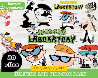 Dexter's Laboratory Download Pack PNG SVG JPG | Clip Art & Image Files| Shirt Design| Cartoon Bundle| Birthday Invitation| Under the Sea
