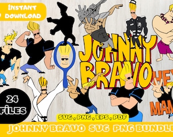 Johnny Bravo Digital Download Pack PNG SVG JPG | Clip Art & Image Files | Shirt Design |Cartoon Bundle | Birthday Invitation |Under the Sea