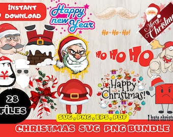 Kerst digitaal downloadpakket PNG SVG JPG | illustraties en afbeeldingsbestanden, shirtsontwerp, cartoonbundel, verjaardagsuitnodiging onder de zee