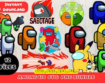 Onder ons digitale downloadpakket PNG SVG JPG, onder ons karakter Svg, onder ons huisdieren hoeden, Impostor Svg, Gaming Clipart verjaardag Png Svg
