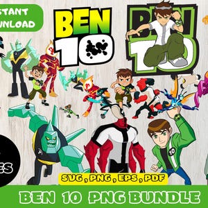 Ben 10 デジタル ダウンロード パック PNG | クリップ アートと画像ファイル、シャツ デザイン、漫画バンドル、海の下の誕生日招待状