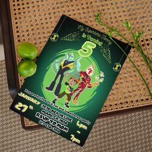 Ben 10 Birthday Invitation | Kids Birthday Invitation Template Printable, Boys Birthday Invitation, Superhero Invitations