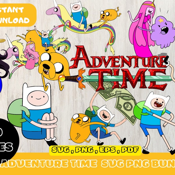 Adventure Time Digital Download Pack PNG SVG JPG | clip art and image files,shirts design ,Cartoon Bundle,Birthday invitation under the sea