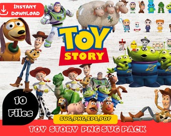 Toy Story digitalt nedladdningspaket PNG SVG JPG | Clip Art och bildfiler | Skjortadesign | Tecknad serie | Födelsedagsinbjudan | Under havet