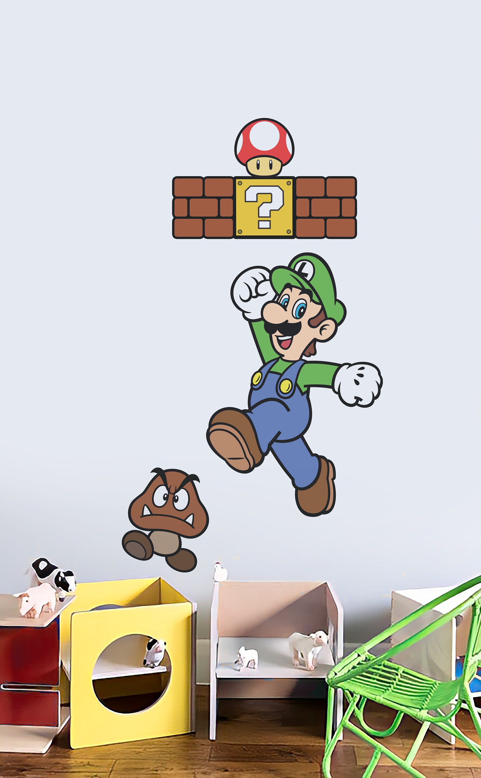 Super Mario and Luigi Wall Decal Combo Set set A Set B for Etsy
