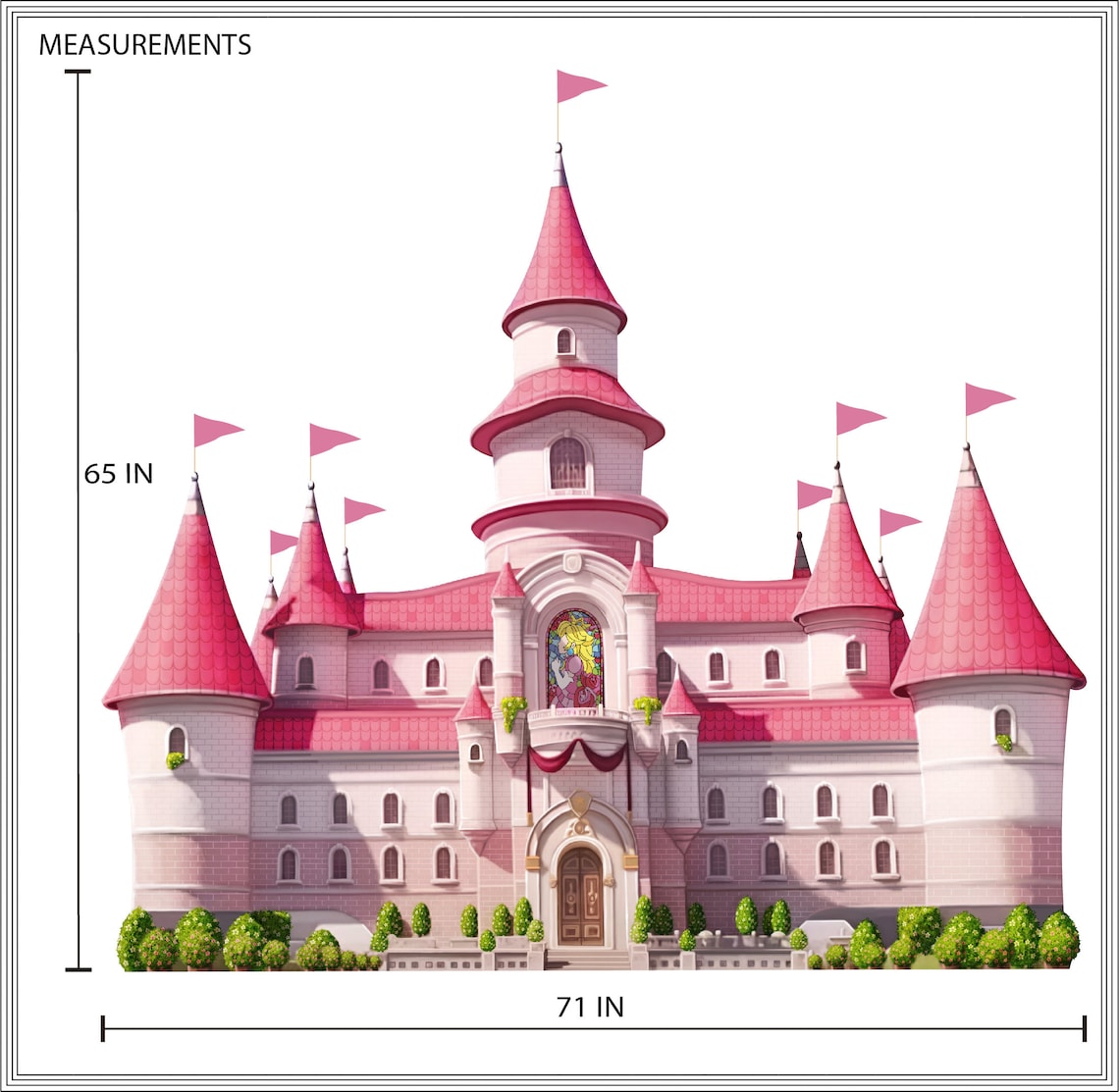Super Mario Princess Castle Wall Sticker Princess Peach Castle Wall ...