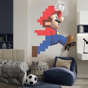Super Mario Wandtattoo Nintendo Spiele Tapete Mario Bros Wandtattoo Kinderzimmer Wandbild Schlafzimmer Home Decor