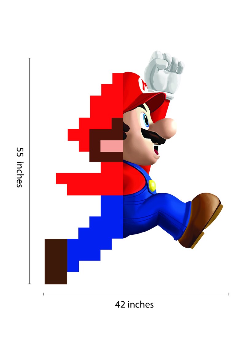 Removable Super Mario Wall Decal Nintendo Games Wallpaper Mario Bros Wall Sticker for Kids Room
