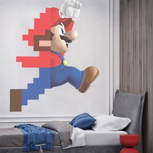 Super Mario Wandtattoo Super Mario Nintendo Spiele Tapete Bros Kinderzimmer Wanddeko Kinderzimmer Wandbilder