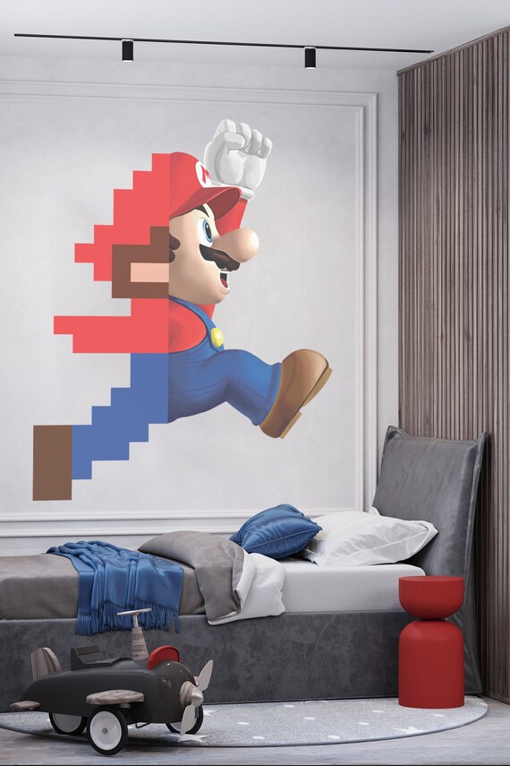 Mario Wall Stickers Peel And Stick Mario Wall Sticker Super Mario Wall