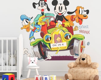 Mickey Mouse & Friends Wall Decal, Nursery Decor (63x61 inches)