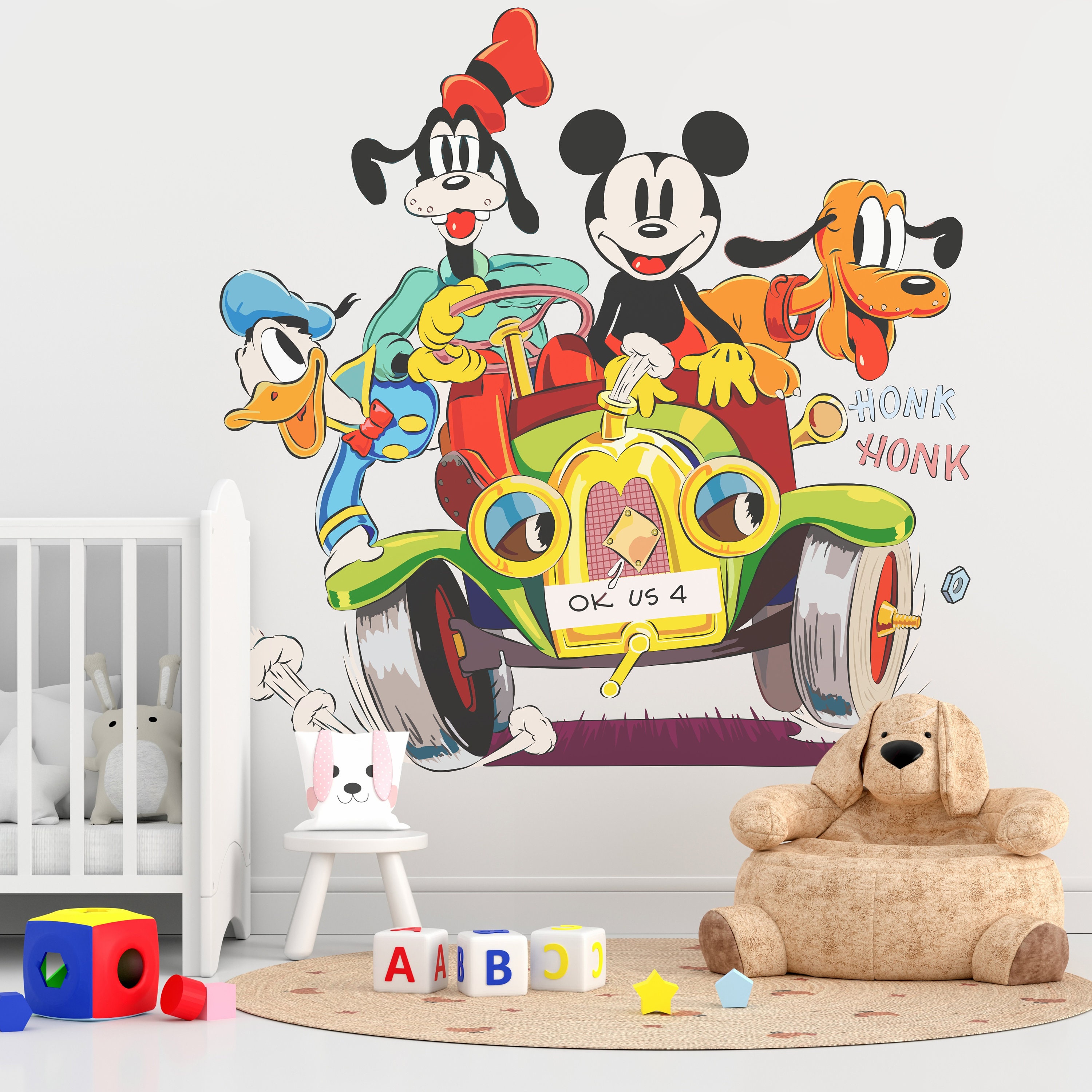 Removable Mickey and Friends Wall Decal Mickey Mouse Wallpaper Goofy