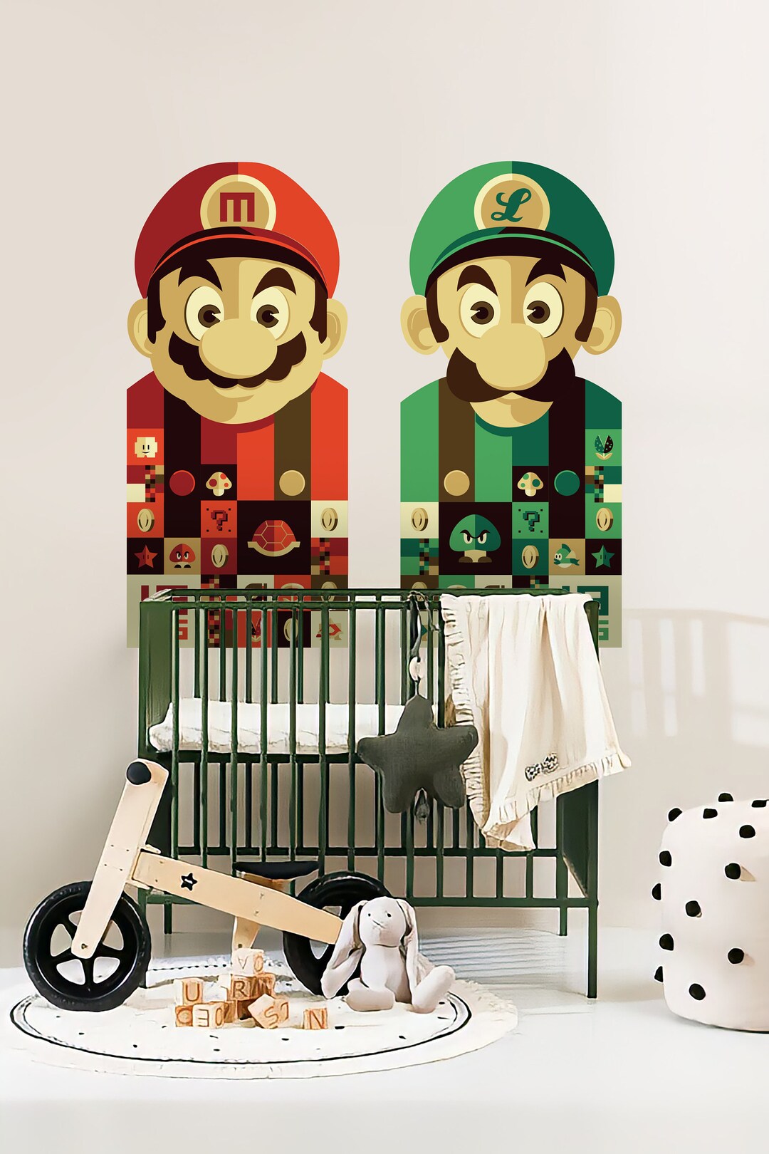 Peel and Stick Super Mario Wall Decal Luigi Wall Sticker Mario Etsy
