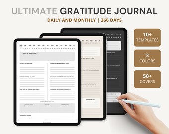 Digital Gratitude Journal, Daily Mindfulness Journal, 5 Min, GoodNotes Planner, Wellness Reflections, Self Care, Mental Health Digital Dairy