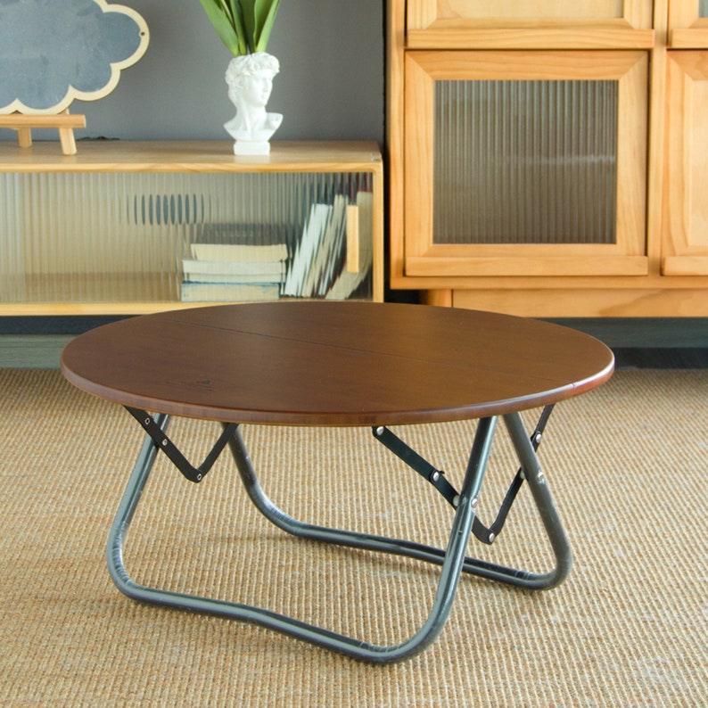 Folding Wooden Camping Table, Solid Wood Round Table, Mini Tea End Etsy