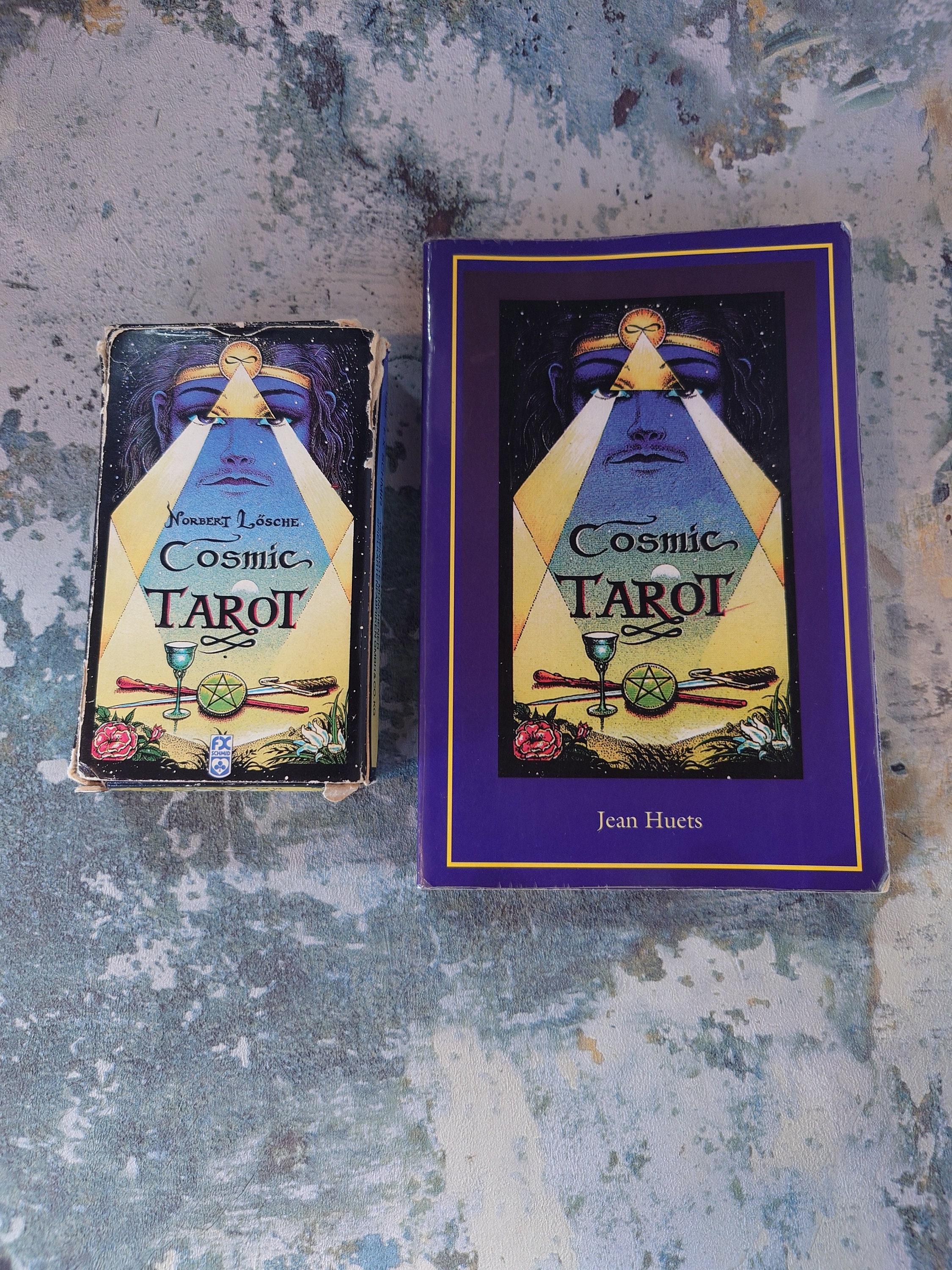 Cosmic Tarot 1988 Englische Ausgabe und Buch, seltene Ausgabe. Gebraucht. Bitte Beschreibung lesen