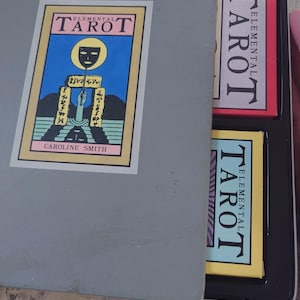 1988 Elemental Tarot by Caroline Smith, rare boxed set with accompanying guidebook,  Pre-owned