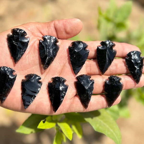 Bulk 50 Pcs Black Obsidian Arrowhead 1.25'' Points Spearhead Jewelery Making And Wire Wrapping,Gemstone Arrowhead,gemstone carving.