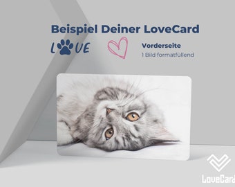 LoveCard Cat & Dog mit deinem Lieblings Haustier - personalisierte Geschenkkarte für Deinen Liebsten