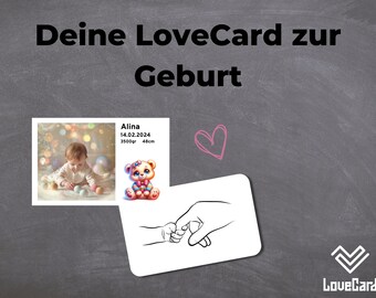 LoveCard Geburt - personalisierte Geschenkkarte für Deinen Liebsten