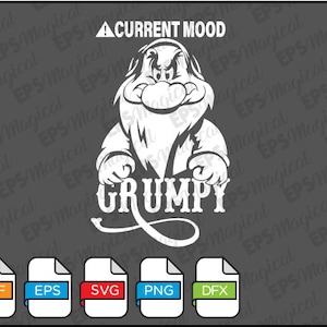 Grumpy SVG, EPS, Grumpy Vector, Clipart, Snow white SVG, Pdf, Couple shirt, Comedy vector, mood vector