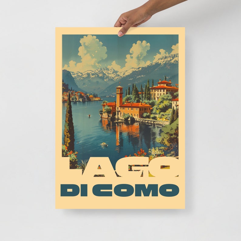 Lake Como Italy Travel Poster – Vintage Style Wall Art Print for ...