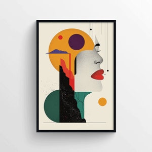 Moderner abstrakter Kunst Posterdruck – Minimalistische Wandkunst mit klaren Linien und Form – Stilvolles zeitgenössisches Wanddekor für Haus oder Büro