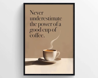 Vintage Coffee Poster Print – Retro Coffee Quote Wall Art – Coffee Shop Wall Decor – Kitchen or Café Wall Decoration for Coffee Lovers