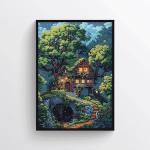 Stampa di Stardew Valley – Poster Pixel Art – Stampa di videogioco con atmosfera pittoresca – Poster dei fan di Stardew Valley – Stampa di videogioco accogliente