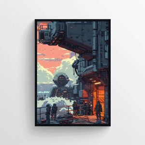 Poster di fantascienza – Stampa da parete ispirata a Star Wars – Illustrazione spaziale futuristica per sala giochi, ufficio o decorazione da parete moderna