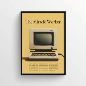 Vintage-Computer-Werbeplakat – Werbedruck im Stil der 1990er Jahre – Werbeplakat für PC – Computer-Informationsplakat – Technologie-Poster