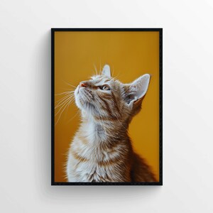Orange Cat Poster Print – Colorful Cat Wall Art for Cat Lovers – Vibrant Animal Photo for Modern Interiors and Playful Home Decoration
