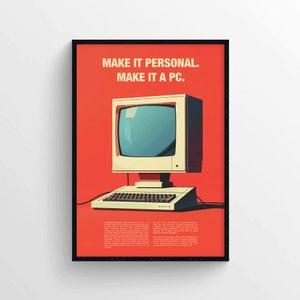 Stampa vintage per computer – Poster tecnologico degli anni '90 – Stampa pubblicitaria IBM retrò – Poster pubblicitario vintage per casa e ufficio