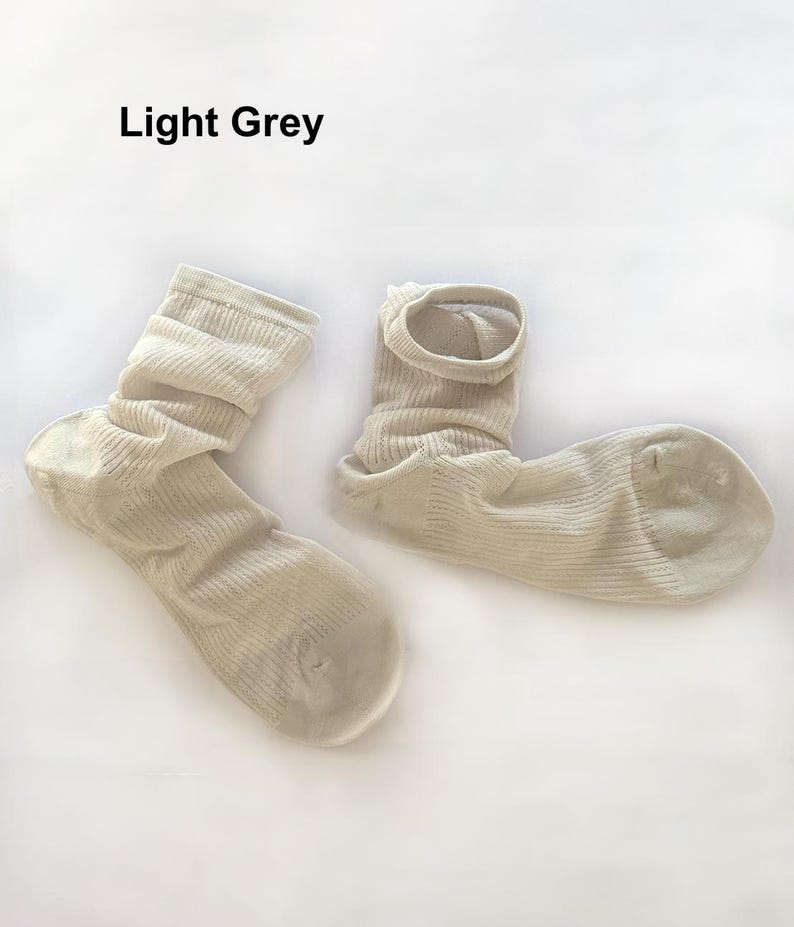 PRE-ORDER: Summer Sheer Silk-Blend Socks | Lightweight Breathable Women’s Socks Light Grey
