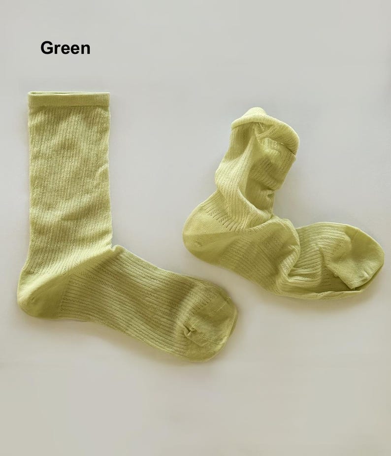 PRE-ORDER: Summer Sheer Silk-Blend Socks | Lightweight Breathable Women’s Socks Green