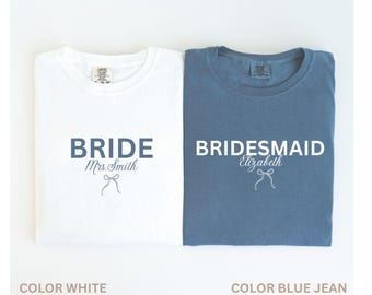 Comfort Colors® Custom Bride Shirt, Bridesmaids Proposal Gift, Bridal Party T-shirt, Bachelorette Party Shirt, Personalized Bridesmaid Shirt