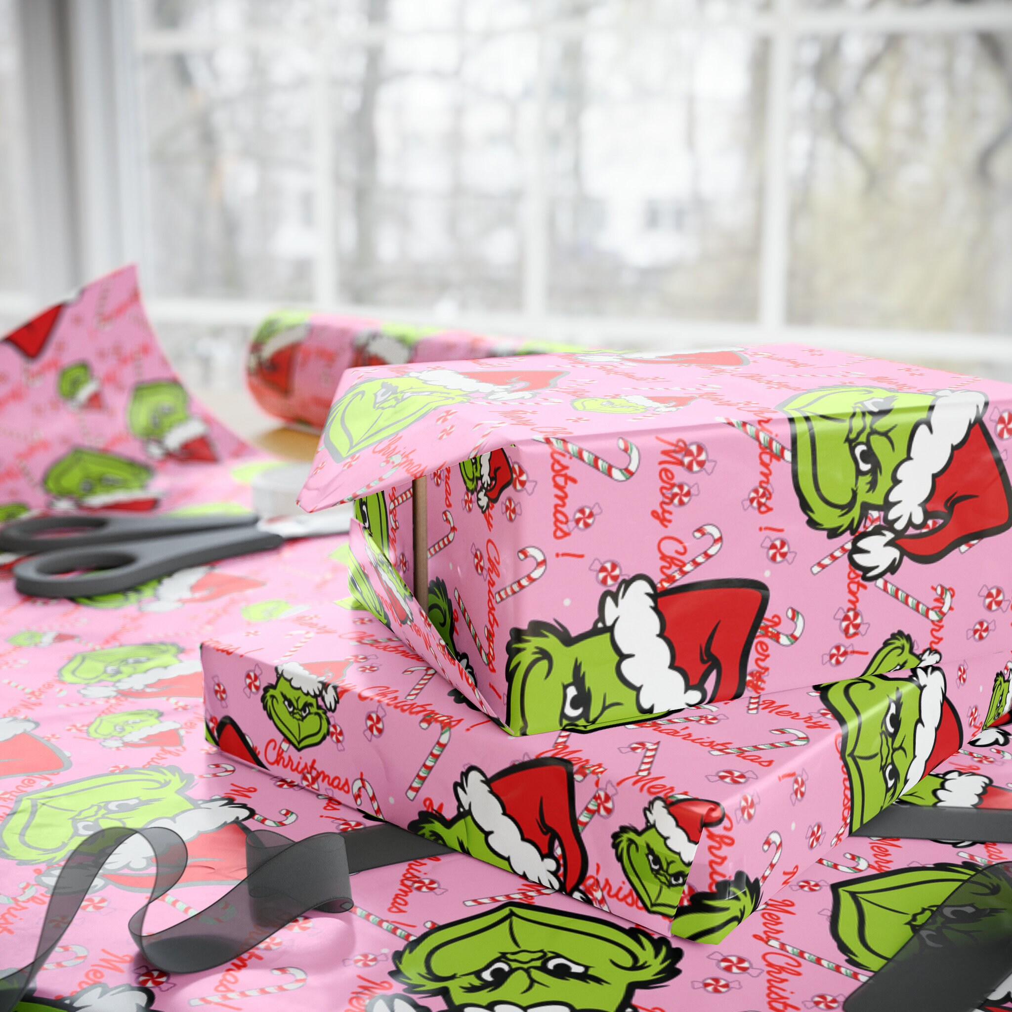 Stoned Grinch Wrapping Paper Funny Friendsmas, Christmas Wrapping Paper