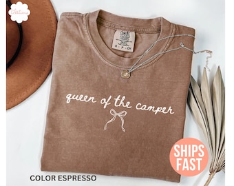 Comfort Colors® Queen of the Camper Shirt, Camping Shirt, RV Shirt, Adventure Shirt, Trendy Womens Shirt, RV Camping T-shirt, Camping Gifts
