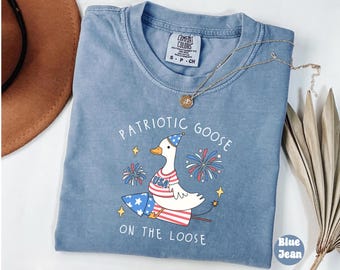 Silly Goose 4th of July Shirt, Patriotic Shirt, Independence Day Shirt, USA American Flag Shirt, Fourth of July Tee, Funny 4th of July Shirt