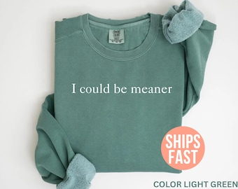 Comfort Colors® I Could Be Meaner Sweatshirt, Funny Sweatshirt, Sarcasm Sweatshirt, Funny Women Sweatshirt, Sarcasm Shirt, Graphic Crewneck