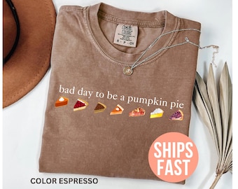 Comfort Colors® Bad day to be pumpkin pie shirt, Funny Thanksgiving Shirt, Thanksgiving Shirt, Pumpkin Pie Shirt, Pumpkin Shirt for Women
