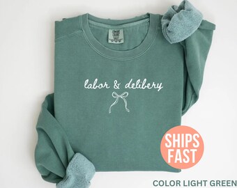 Comfort Colors®-sweater voor arbeid en bevalling, L&D-verpleegkundige geschenken, L&D-verpleegkundige ronde hals, bevallingseenheid, trui moeder en baby verpleegster