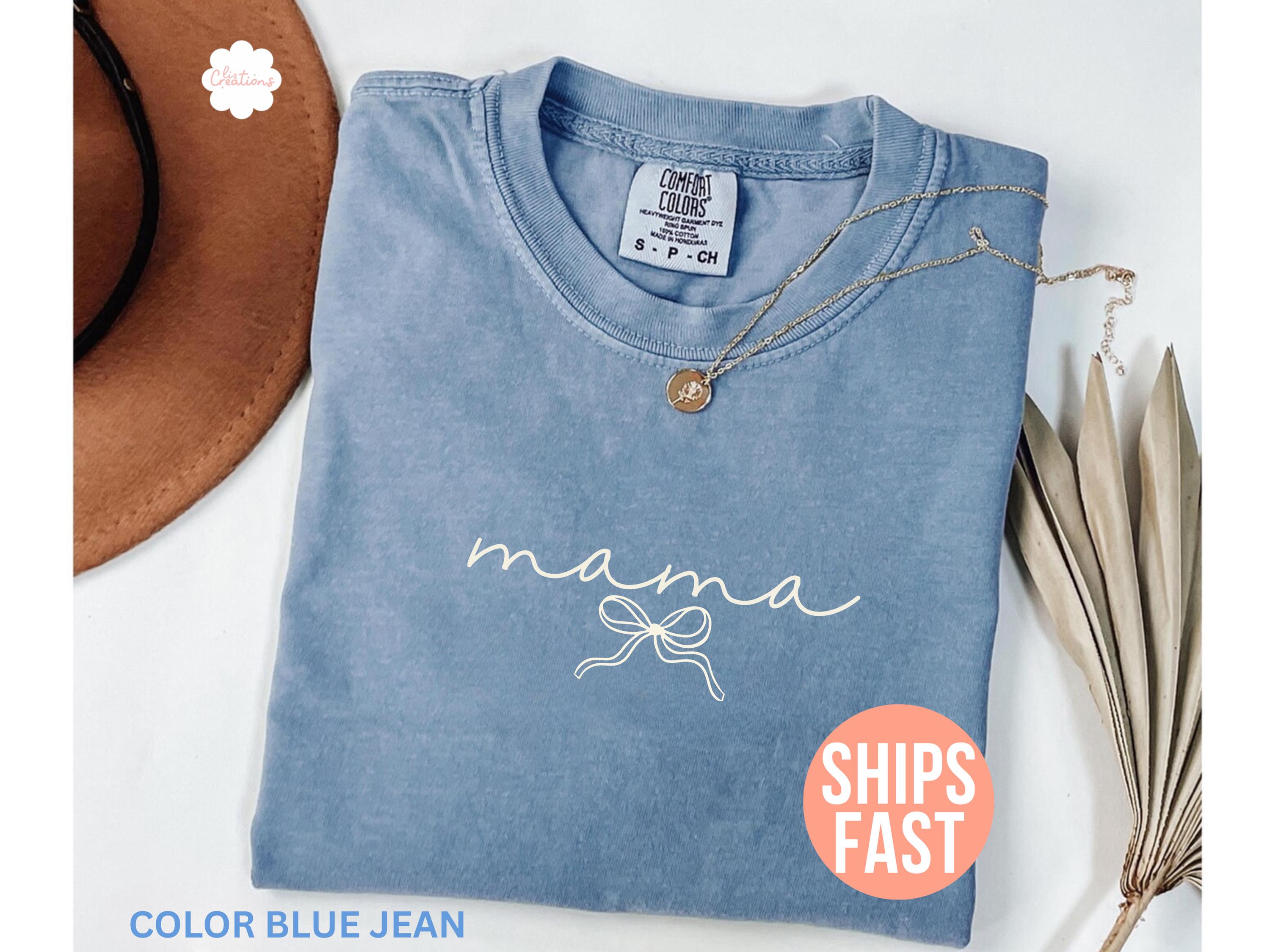 Mama Color:blue Comfort Colors® Mama Shirt, New Mom Gift, Baby Shower Gift, Pregnancy ...