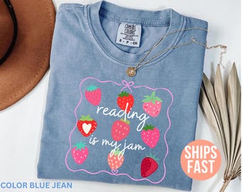 Comfort Colors® Reading is My Jam Shirt, Book Lover Shirt, Bookish Shirt, Gift for Bookworm, Book Nerd Shirt, Bookworm Shirt, Reading Shirt