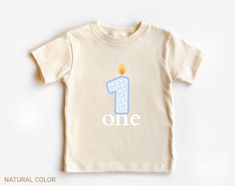 1st Birthday Shirt Boy, One Birthday Tee with Candle, First Birthday Gift , 1 Year Old Outfit, First Birthday Shirt, One Birthday Shirt