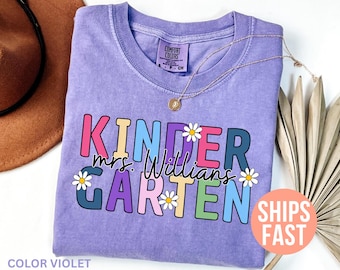 Comfort Colors® Kindergarten Teacher Shirt, Custom Kindergarten Shirt, Teacher Team Shirt, Teacher Appreciation Gift, Back To School Shirt