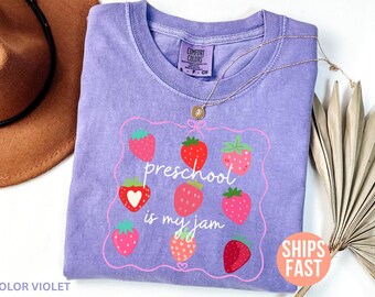 Chemise Comfort Colors® pour institutrice préscolaire, chemise préscolaire, c'est ma confiture, chemise équipe enseignante, appréciation de l'enseignant, chemise enseignante de maternelle