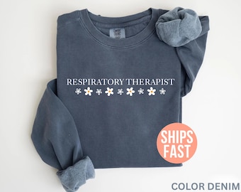Comfort Colors® Respiratory Therapist Sweatshirt, RRT Crewneck, RT Gift, Nurse Appreciation Gifts, Student Grad Gift, Respiratory Crewneck